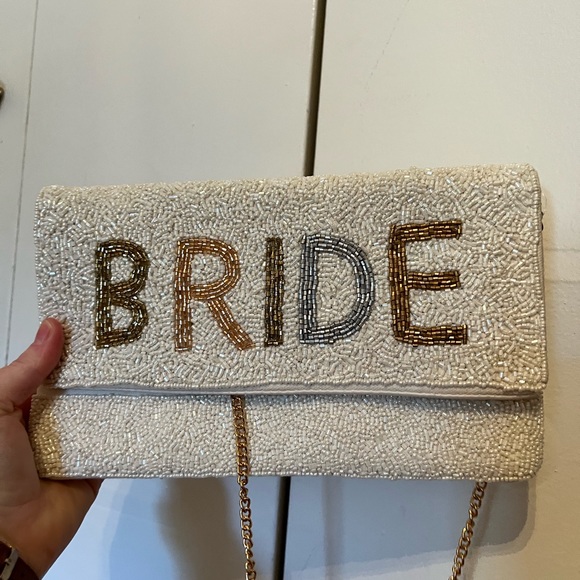 EUC - Francesca’s Beaded Bride Clutch. Only used once. - Picture 1 of 5